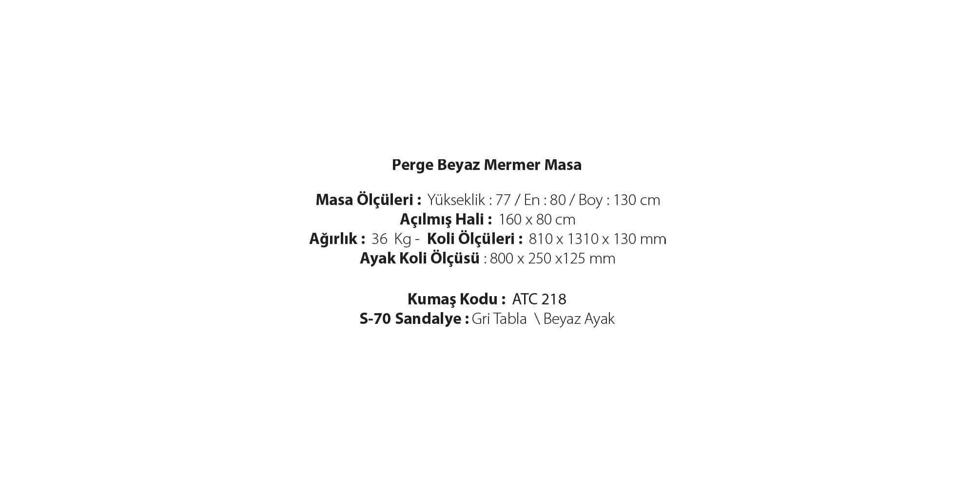 Perge(Beyaz Mermer Masa)